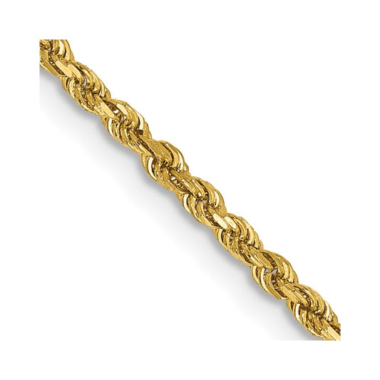 14K Yellow Gold 1.75mm Diamond-cut Rope with Lobster Clasp Chain