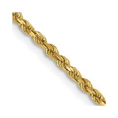 14K Yellow Gold 1.75mm Diamond-cut Rope with Lobster Clasp Chain