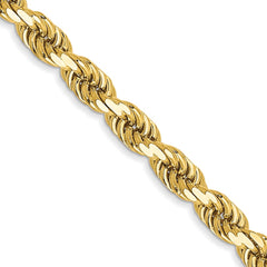 14K Yellow Gold 3.5mm Diamond-cut Rope with Lobster Clasp Chain