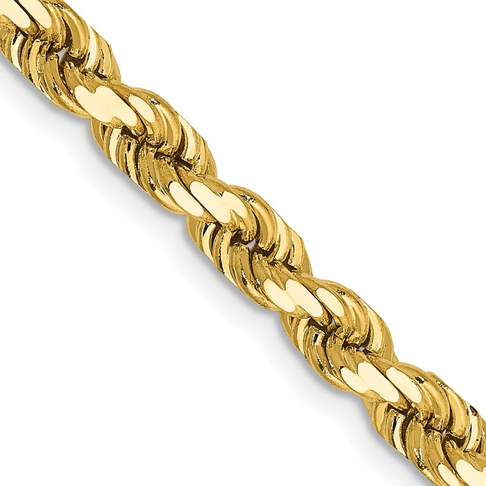 14K Yellow Gold 4.5mm Diamond-cut Rope with Lobster Clasp Chain