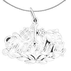 Sterling Silver #1 Grandma Pendant (Rhodium or Yellow Gold-plated)