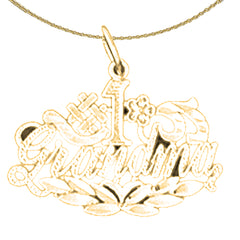 Sterling Silver #1 Grandma Pendant (Rhodium or Yellow Gold-plated)
