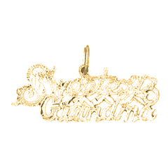 Yellow Gold-plated Silver Sweetest Grandma Pendant