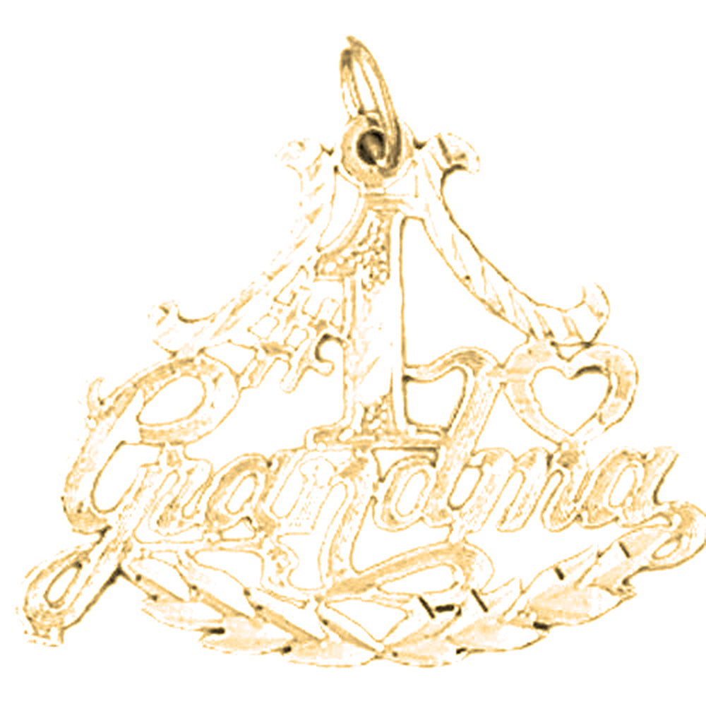 Yellow Gold-plated Silver #1 Grandma Pendant