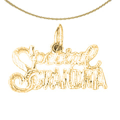 Sterling Silver Special Grandma Pendant (Rhodium or Yellow Gold-plated)