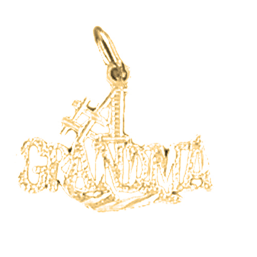 Yellow Gold-plated Silver #1 Grandma Pendant