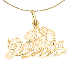 Sterling Silver #1 Grandma Pendant (Rhodium or Yellow Gold-plated)