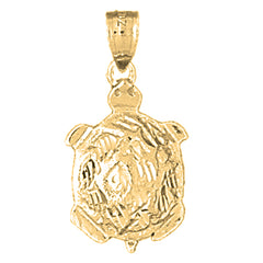 Yellow Gold-plated Silver Turtles Pendant