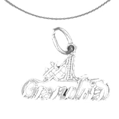 Sterling Silver #1 Grandma Pendant (Rhodium or Yellow Gold-plated)