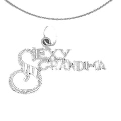 Sterling Silver Sexy Grandma Pendant (Rhodium or Yellow Gold-plated)