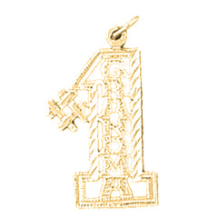 Yellow Gold-plated Silver #1 Grandma Pendant