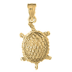 Yellow Gold-plated Silver Turtles Pendant