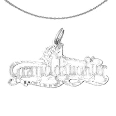 Sterling Silver #1 Granddaughter Pendant (Rhodium or Yellow Gold-plated)