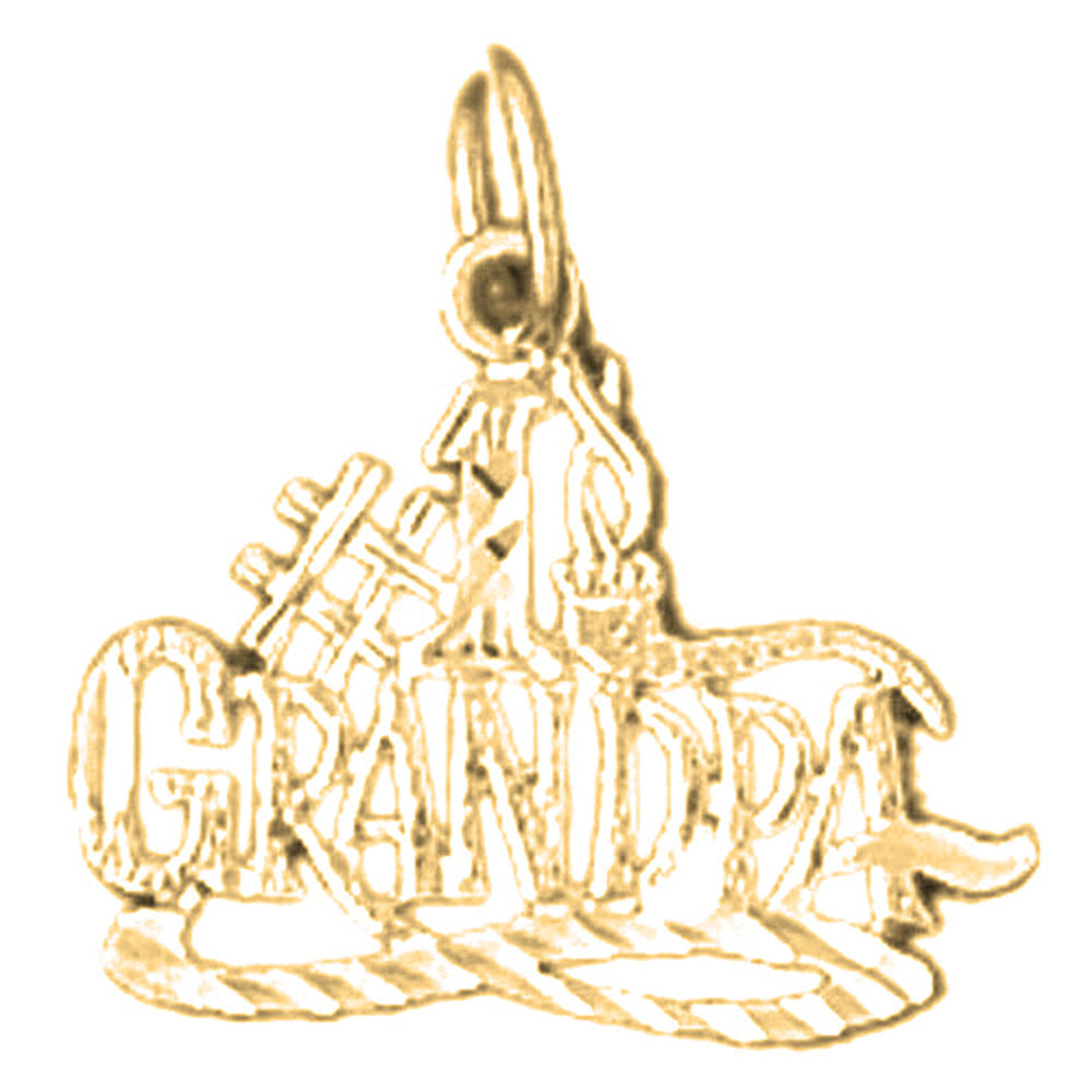 Yellow Gold-plated Silver #1 Grandpa Pendant