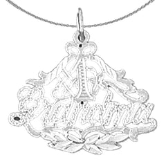 Sterling Silver Turtles Pendant (Rhodium or Yellow Gold-plated)