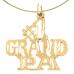Sterling Silver #1 Grandpa Pendant (Rhodium or Yellow Gold-plated)
