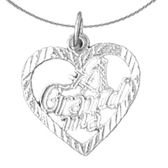 Sterling Silver #1 Grandma Pendant (Rhodium or Yellow Gold-plated)