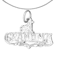 Sterling Silver #1 Grandma Pendant (Rhodium or Yellow Gold-plated)