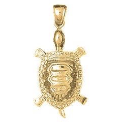 Yellow Gold-plated Silver Turtles Pendant