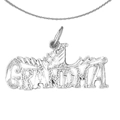 Sterling Silver #1 Grandma Pendant (Rhodium or Yellow Gold-plated)
