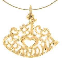 Sterling Silver #1 Grandma Pendant (Rhodium or Yellow Gold-plated)