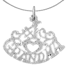 Sterling Silver #1 Grandma Pendant (Rhodium or Yellow Gold-plated)