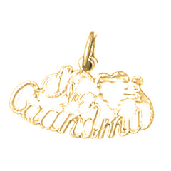 Yellow Gold-plated Silver Love Grandma Pendant
