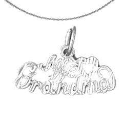 Anhänger „Love Grandma“ aus Sterlingsilber (rhodiniert oder gelbvergoldet)