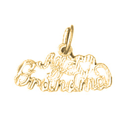 Yellow Gold-plated Silver Love Grandma Pendant