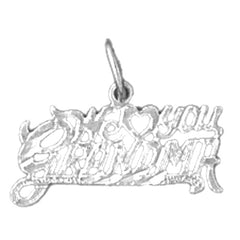 Sterling Silver I Love You Grandma Pendant