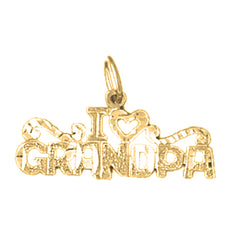 Yellow Gold-plated Silver I Love Grandma Pendant