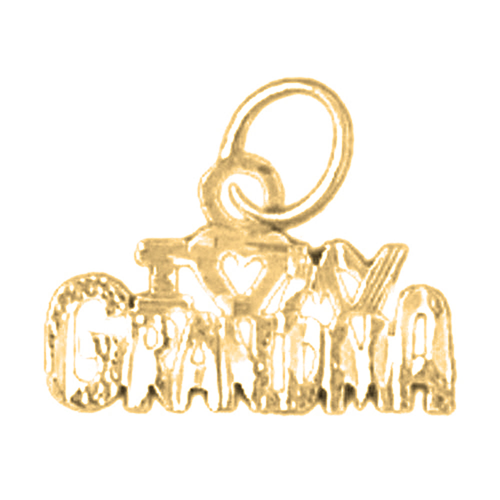 Yellow Gold-plated Silver I Love My Grandma Pendant