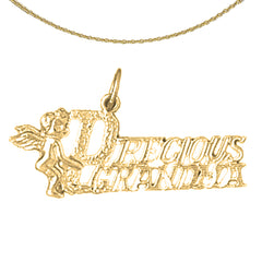 Sterling Silver Precious Grandma Pendant (Rhodium or Yellow Gold-plated)