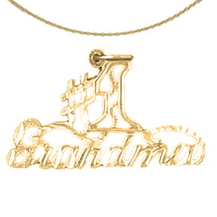 Sterling Silver #1 Grandma Pendant (Rhodium or Yellow Gold-plated)
