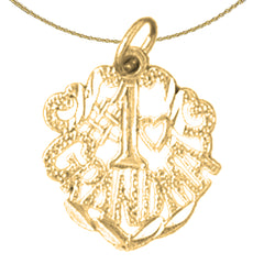 Sterling Silver #1 Grandma Pendant (Rhodium or Yellow Gold-plated)