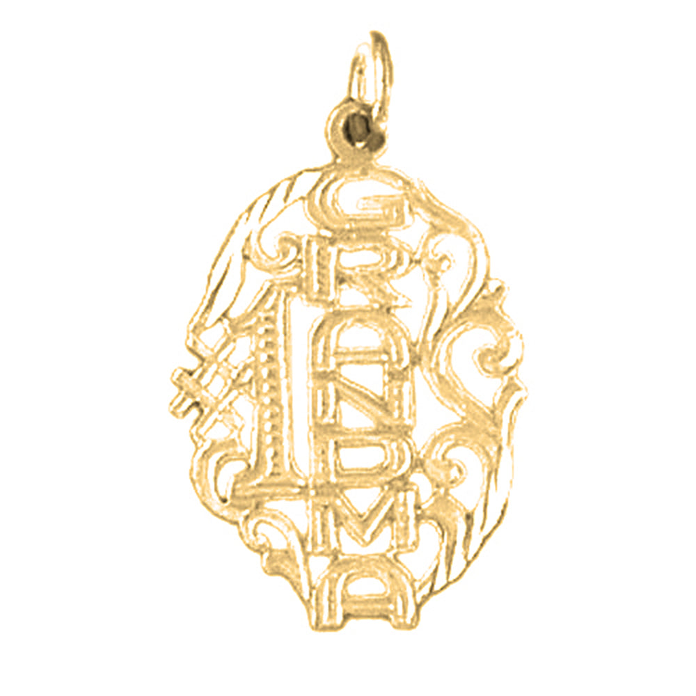 Yellow Gold-plated Silver #1 Grandma Pendant