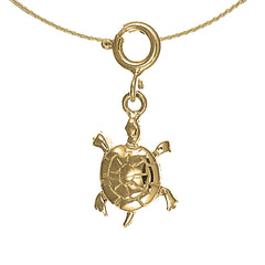 Colgante de tortugas de plata de ley (bañado en rodio o oro amarillo)