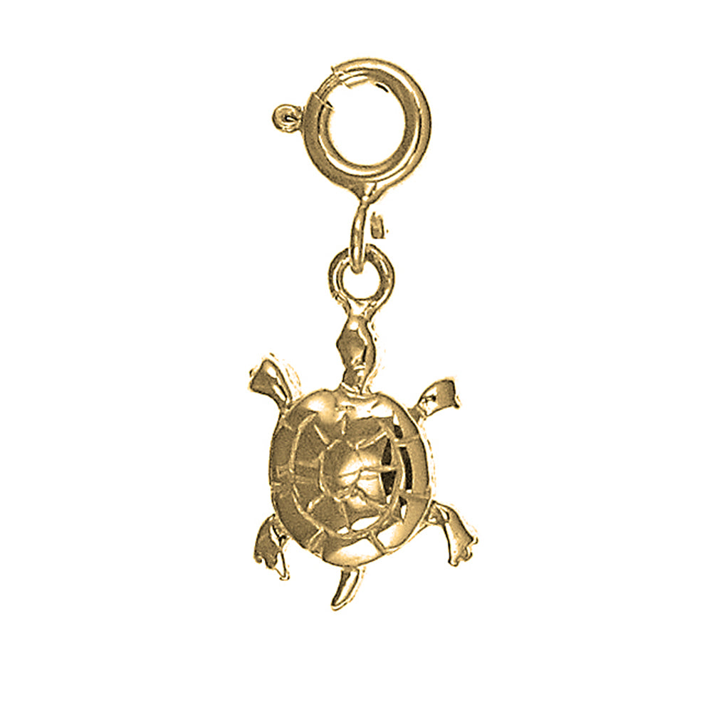 Yellow Gold-plated Silver Turtles Pendant