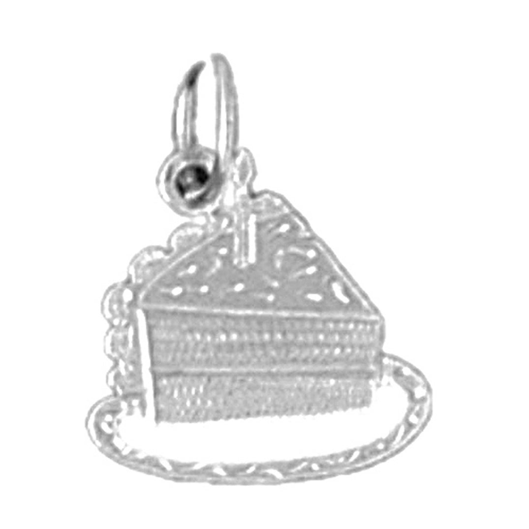 Sterling Silver Slice Of Cake Pendant