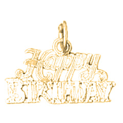 Yellow Gold-plated Silver Happy Birthday Pendant