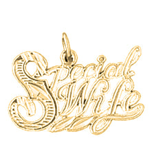 Yellow Gold-plated Silver Special Wife Pendant