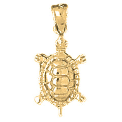 Yellow Gold-plated Silver Turtles Pendant