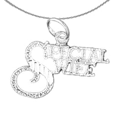 Sterling Silver Special Wife Pendant (Rhodium or Yellow Gold-plated)