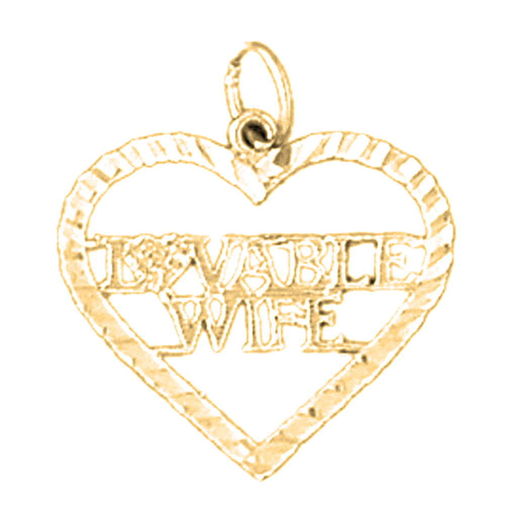 Yellow Gold-plated Silver Lovable Wife Pendant