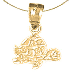 Colgante de tortugas de plata de ley (bañado en rodio o oro amarillo)