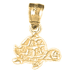 Yellow Gold-plated Silver Turtles Pendant