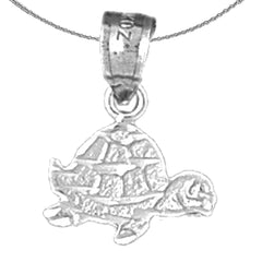 Colgante de tortugas de plata de ley (bañado en rodio o oro amarillo)