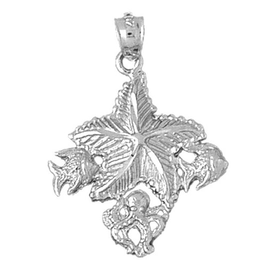 Sterling Silver Starfish Wish Fish Pendant