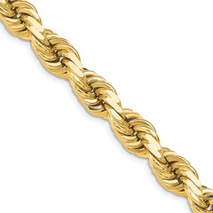 14K Yellow Gold 12mm Diamond-cut Rope with Fancy Lobster Clasp Chain