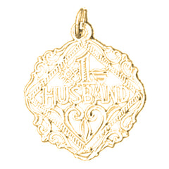 Yellow Gold-plated Silver #1 Husband Pendant